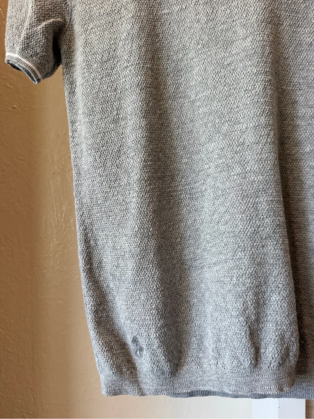 Polo Ralph Lauren Gray Cotton Linen Knit Polo Shirt Men’s Small